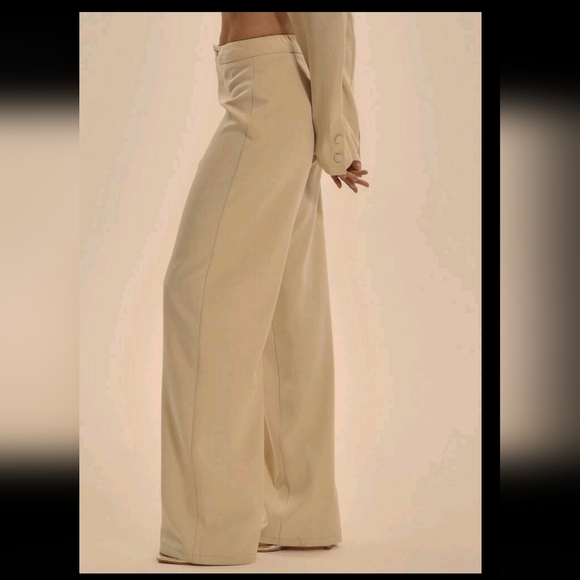 Tailored Extreme Waistband Wide Leg Trousers Only Spring Summer Elegant Prom - Picture 2 of 4